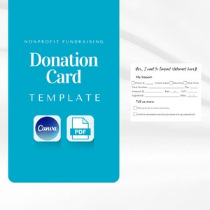 Carte de réponse pour un don | Trois styles | Modifiable et personnalisable dans Canvas.