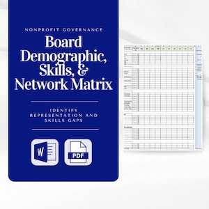 Nonprofit Board Matrix: Skills, Demographics & Networks (.xlsx)