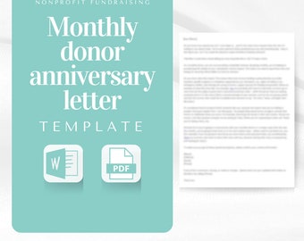 Monthly donor anniversary letter | Donor Stewardship
