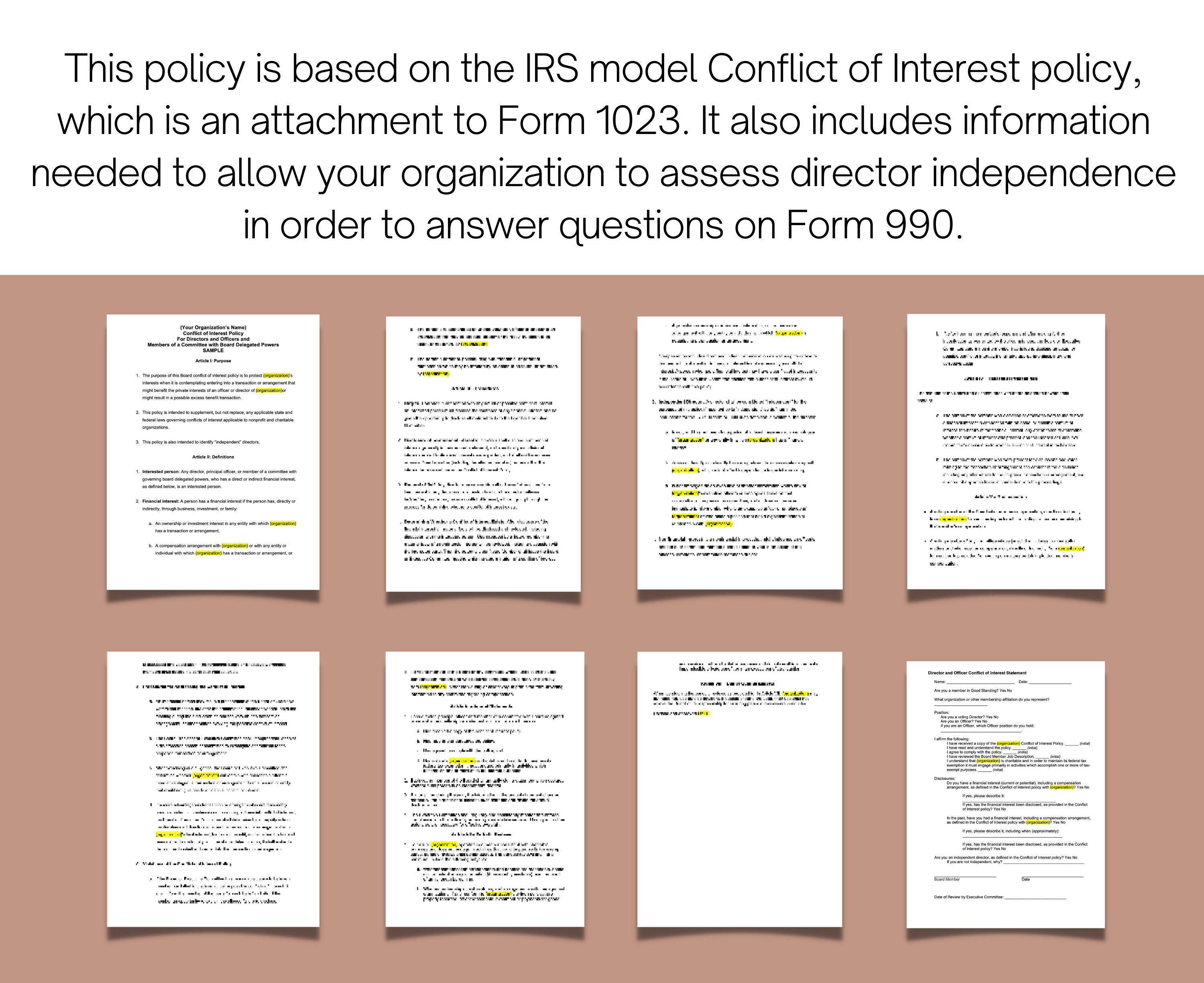 Nonprofit Conflict Of Interest Policy Template Conflict Of Interest