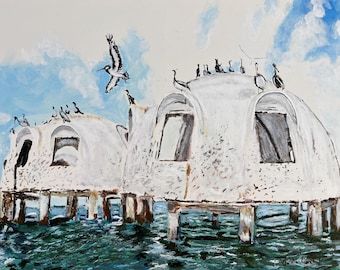 Cape Romano, Last Good Bye, Seascape, Giclee Print on Canvas, 16 x 20 inches