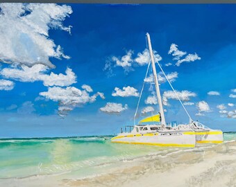 Keewaydin Island, Marco Island, FL , Art Acrylic Painting, Original, 2022, Decor
