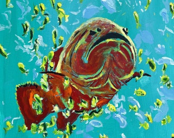 Sakana Art Acrylic Painting, Original, 2022, Wall Decoration, Stretched on Canvas