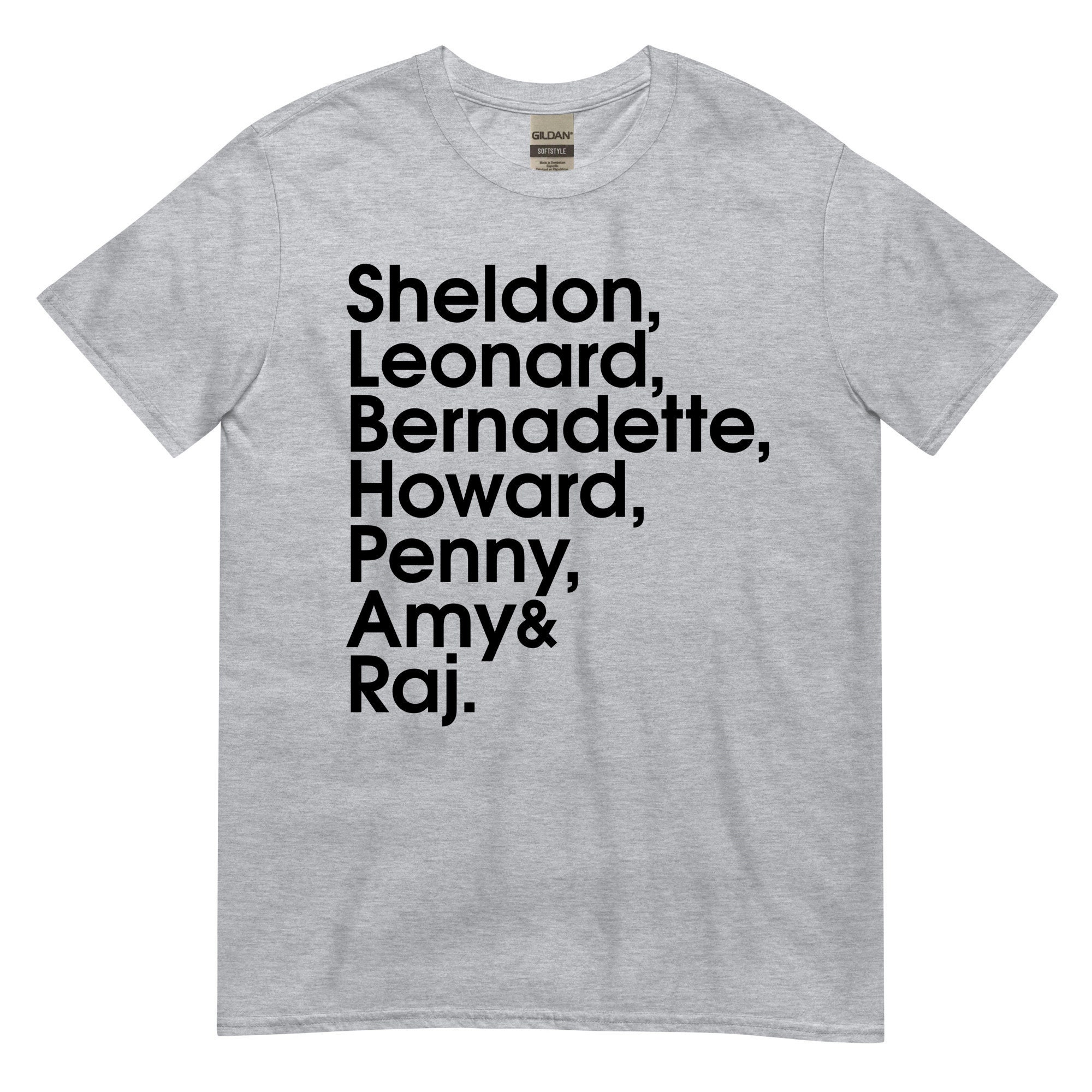 Big Bang Theory Tee Character List Shirt Sheldon Cooper Shirt the Big ...