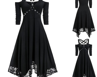 white lace gothic dress