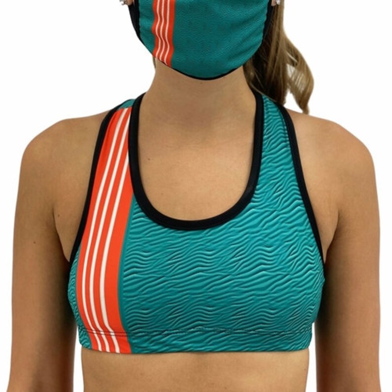Miami Dolphins Football Sports Bra Sizes XS-2XL