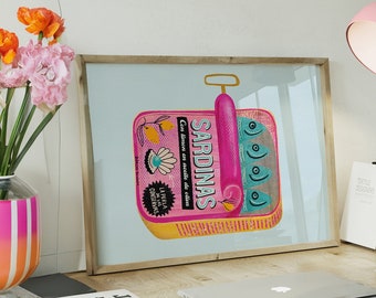 Vintage Sardine Tin Poster: Retro Packaging Wall Art (Digital Download)