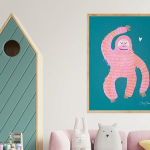 Printable Nursery Poster - cute monkey wall art for children's room - nursery poster - Different Sizes - Digital Instant Download