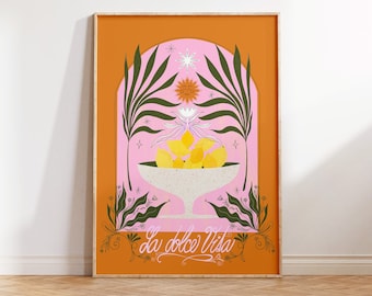 Mediterranean Lemon Bowl Print: 'La Dolce Vita' Botanical Art (Digital Download)