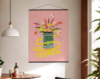 Floral Bouquet Illustration: "Las Flores" Botanical Art (Digital Download)