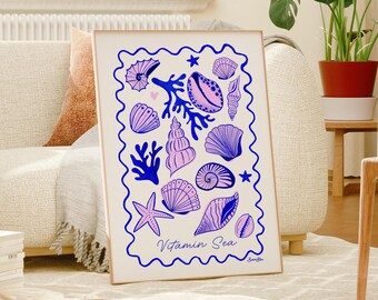 Seashells Print: Vitamin Sea Coastal Art (Digital Download)