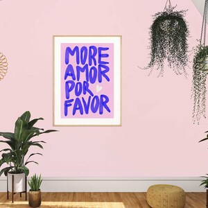 Maximalist Poster More Amor Por Favor Wall Art Modern Colorful Eclectic ...