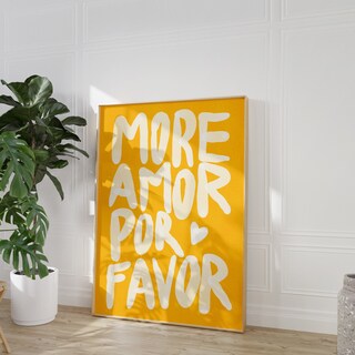 Quadro Con Scritta More Amor Por Favor - Poster Ispiratore Per Soggiorno E Camera Da Letto | Regalo Originale Portoghese | Stampa Artistica Senza Cornice