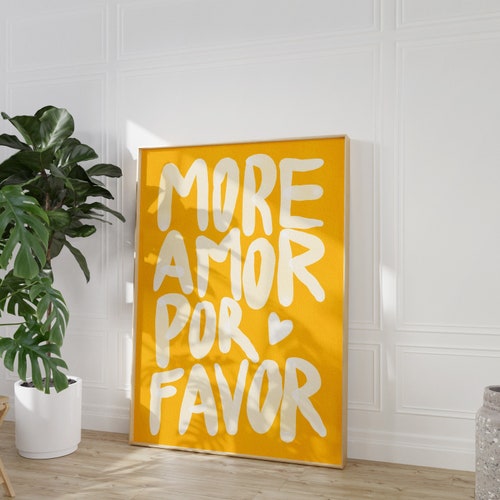 Maximalist Poster More Amor Por Favor Wall Art Sunshine - Etsy UK