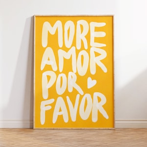 Maximalist Poster More Amor Por Favor Wall Art Sunshine Modern Eclectic ...
