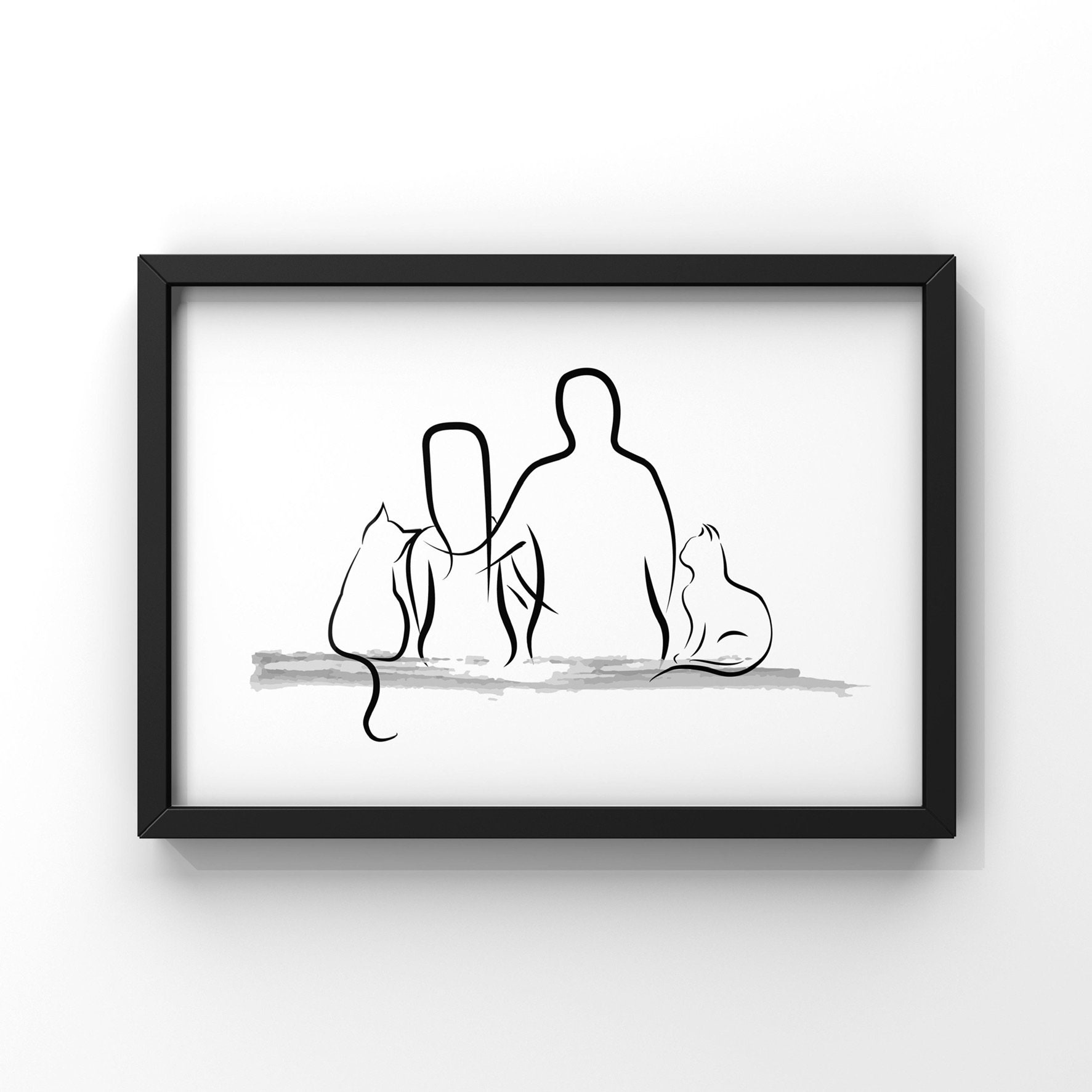 Minimalist Line Art/ Family Wall Art / Contemporary Wall Art / Etsy UK