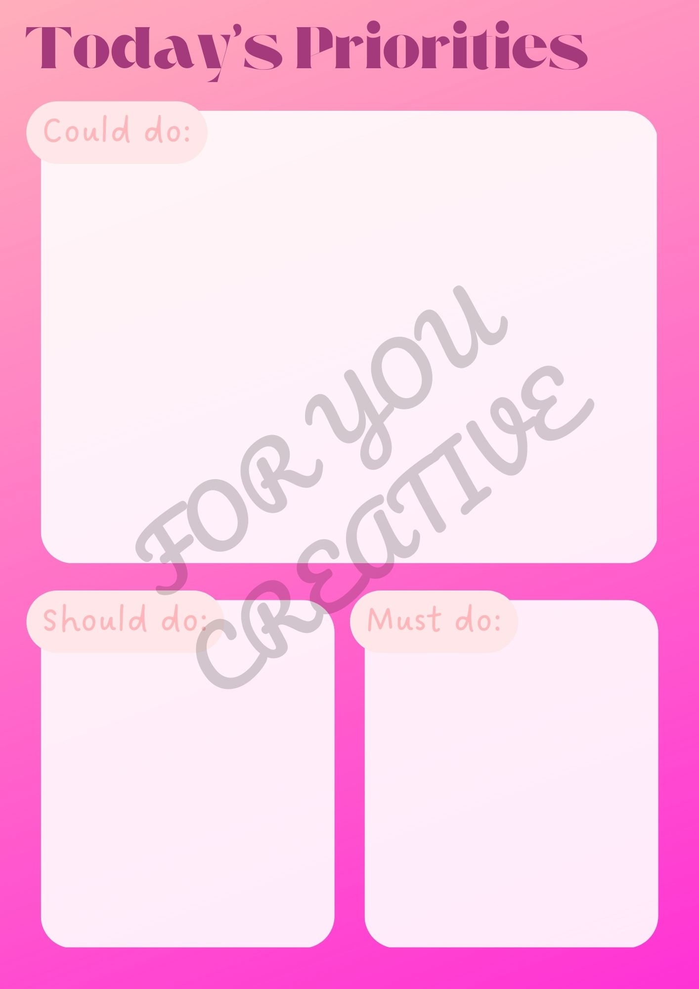 Priority Planner / Digital Download / Printable Priority Sheet / ADHD ...