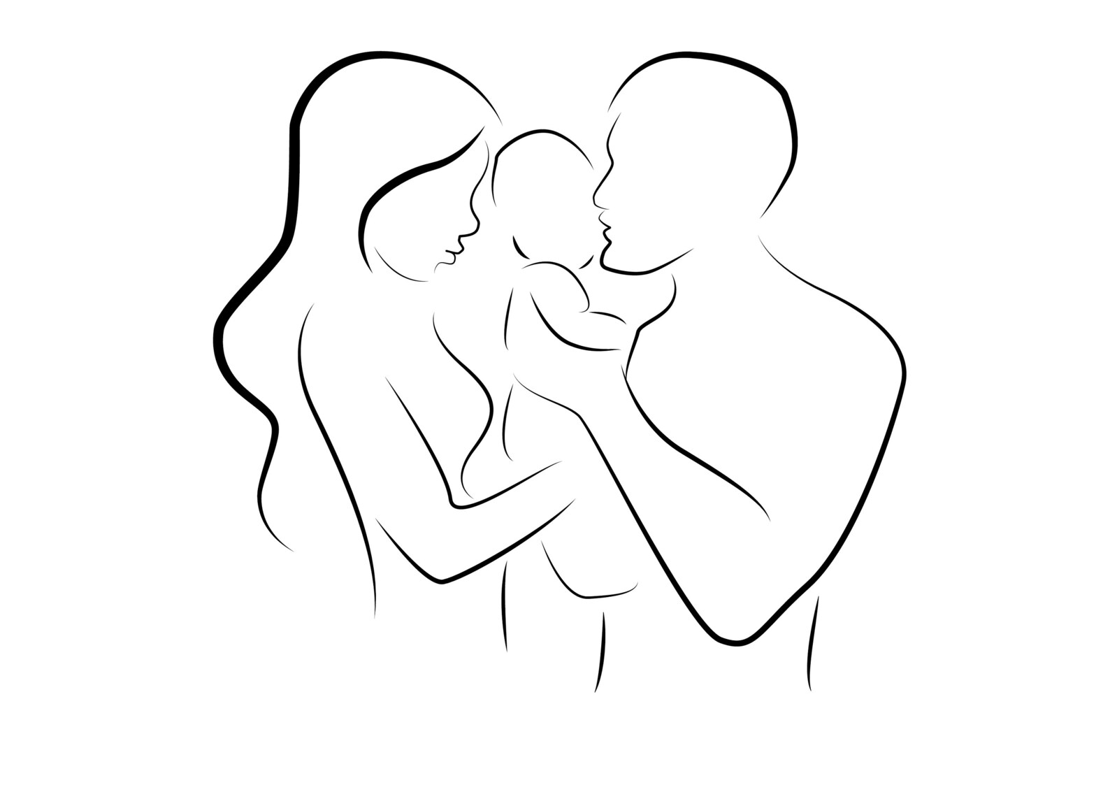 Minimalist Line Art/ Family Wall Art / Parents and Baby / Contemporary