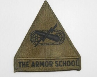 Unissued USGI The Armor School Patch Subdued Merrowed Edge