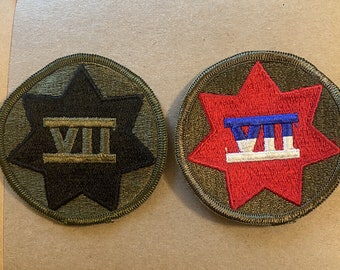 2 x 7th Corps VII Corps U.S. Army Patches Subdued and Color