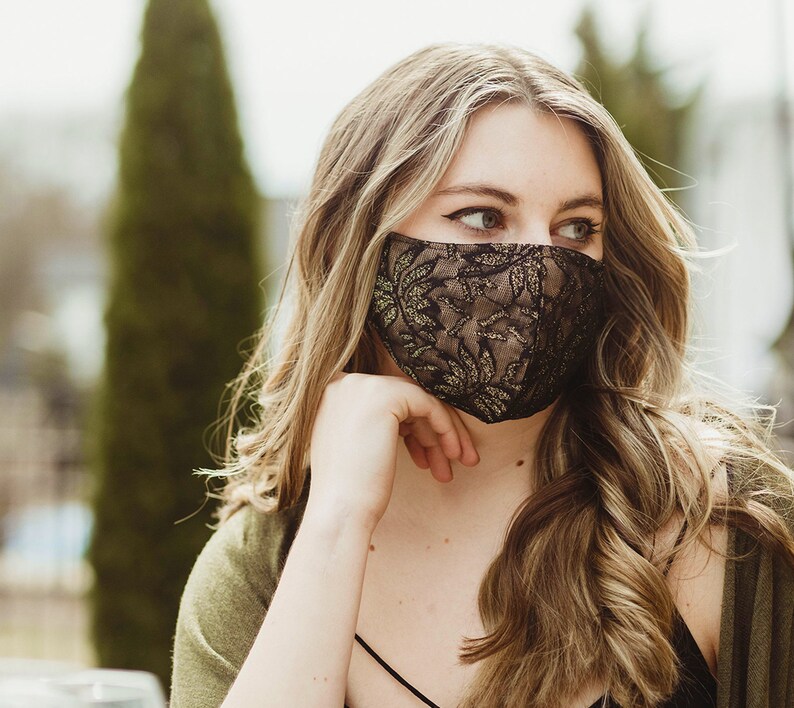 Assorted Colors Lace Face Mask for Women Designer Black Lace Etsy