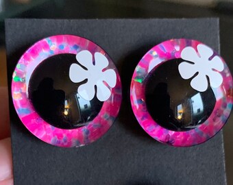 Flower Power Glitter Safety Eyes - 2 pack 20mm & 24mm