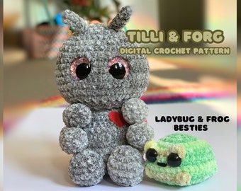Crochet Ladybug and Frog Pattern - Digital PDF Pattern