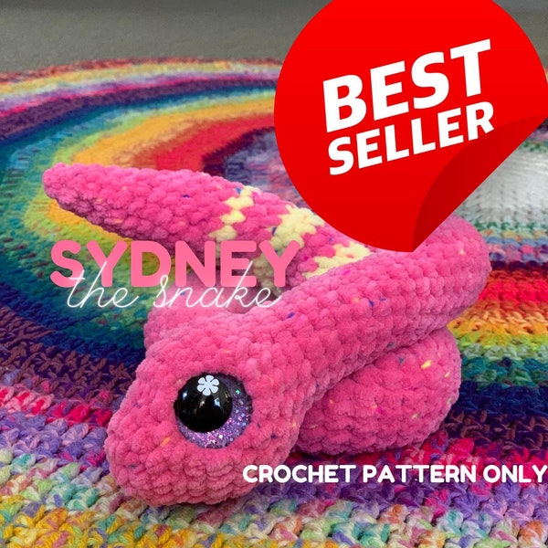 Wzór na szydełkowego węża amigurumi: bez szycia (wzór cyfrowy)