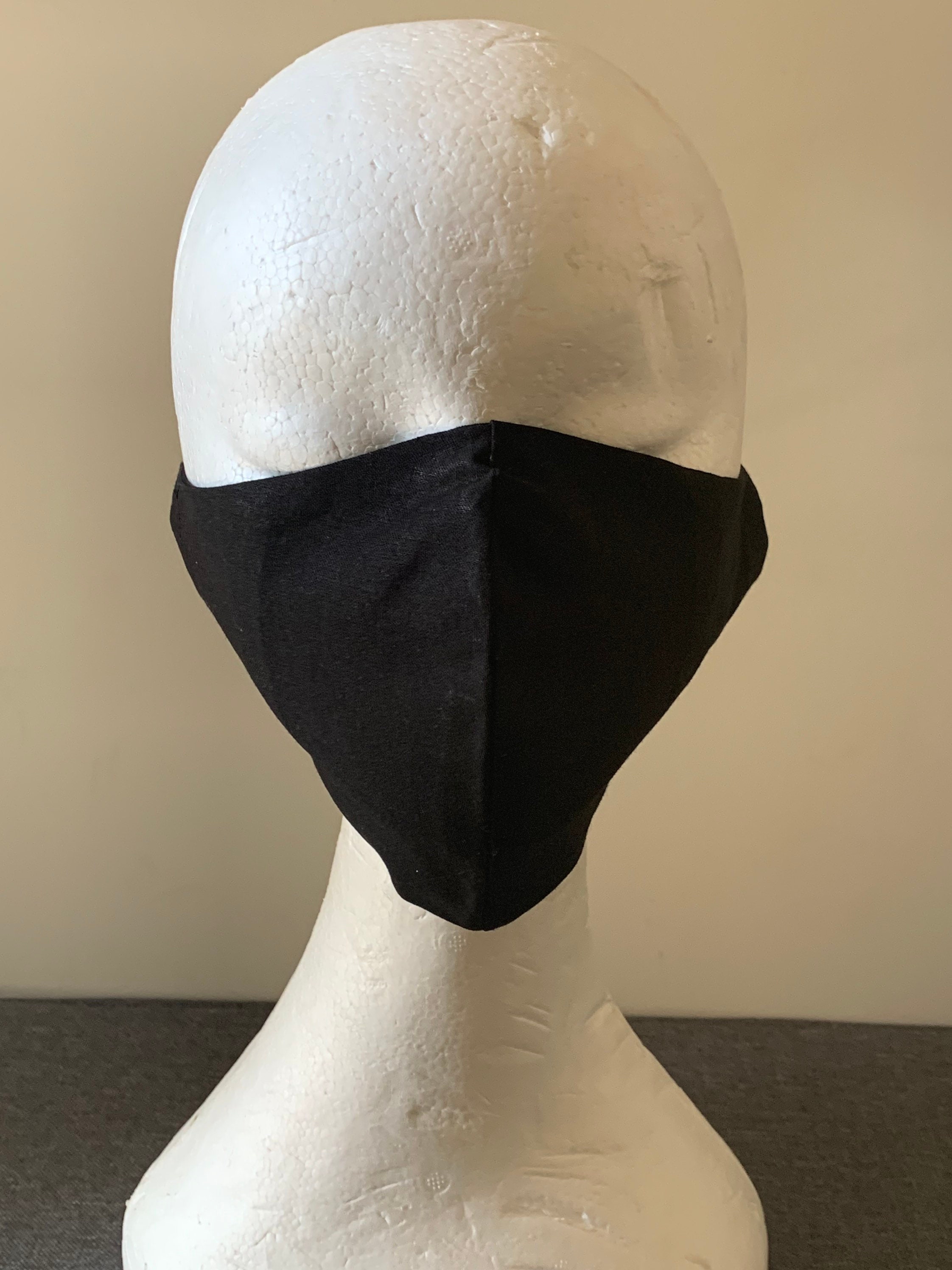 100 Cotton Australian Made Face Mask Washable Plain Black Etsy