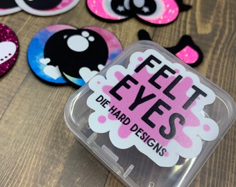 Felt Eye Travel case with 8 pairs of felt and vinyl eyes for amigurumi