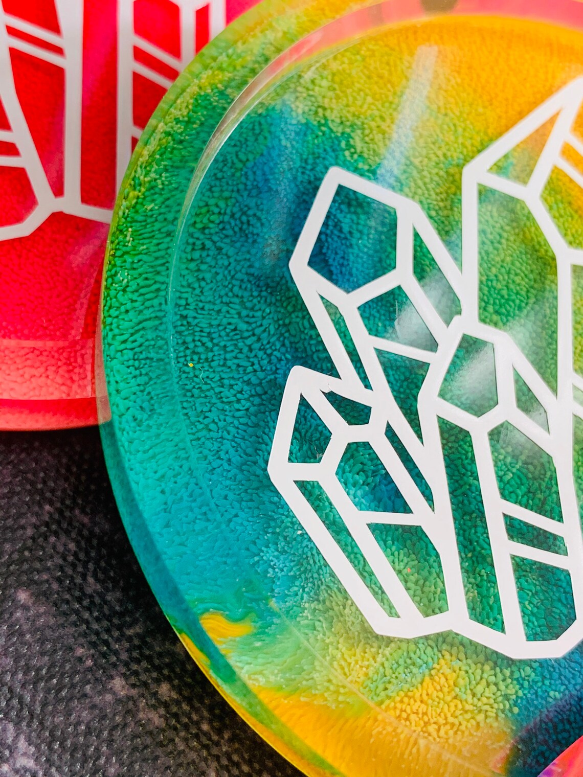 Crystal Coaster Set Posavasos de resina cristales gota Etsy