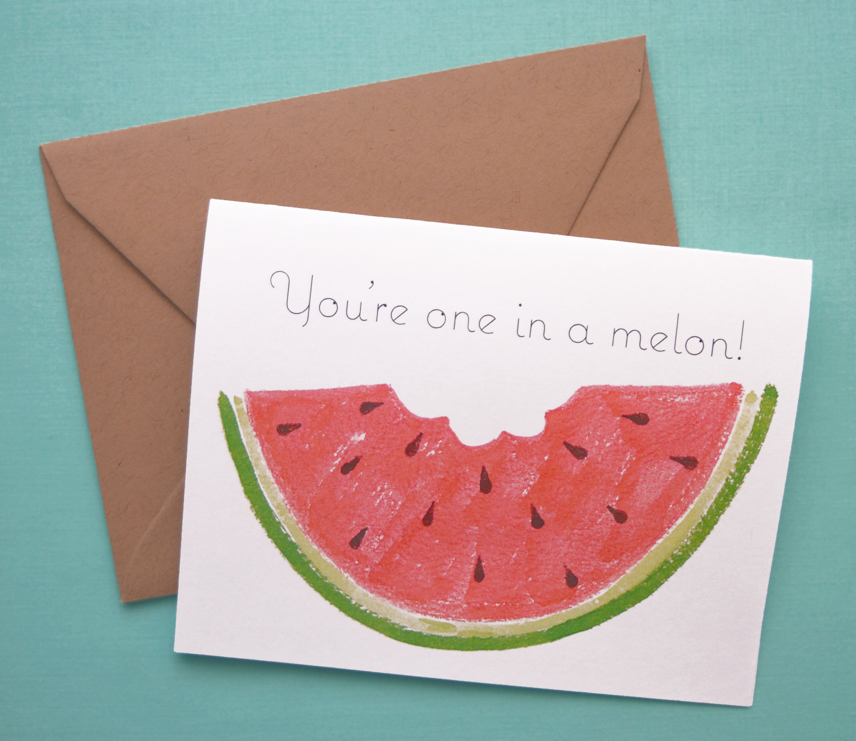 One in a melon card Etsy