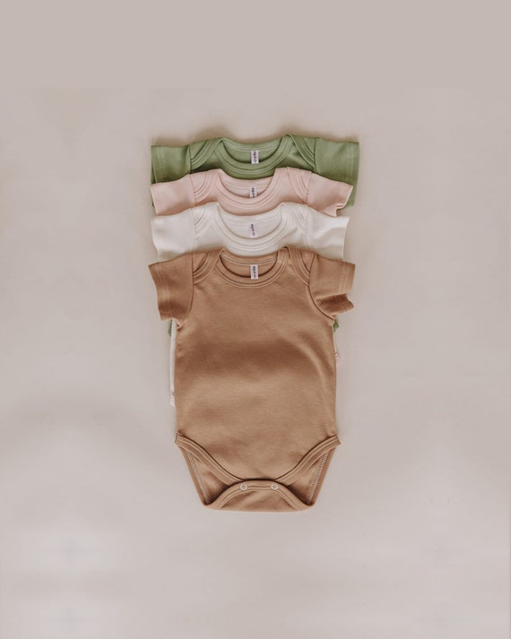Body de bebé Mangas cortas colores neutros ropa de bebé de - Etsy España