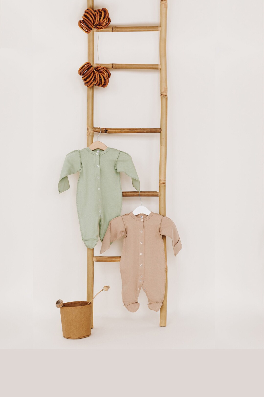 Newborn Baby Sleepsuit Baby Romper With Anti Scratch Mittens Etsy