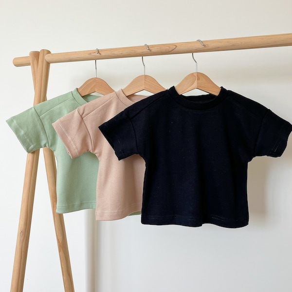 Baby T-Shirt unifarben | 100% Baumwolle Neugeborenen T-Shirts - Agukids