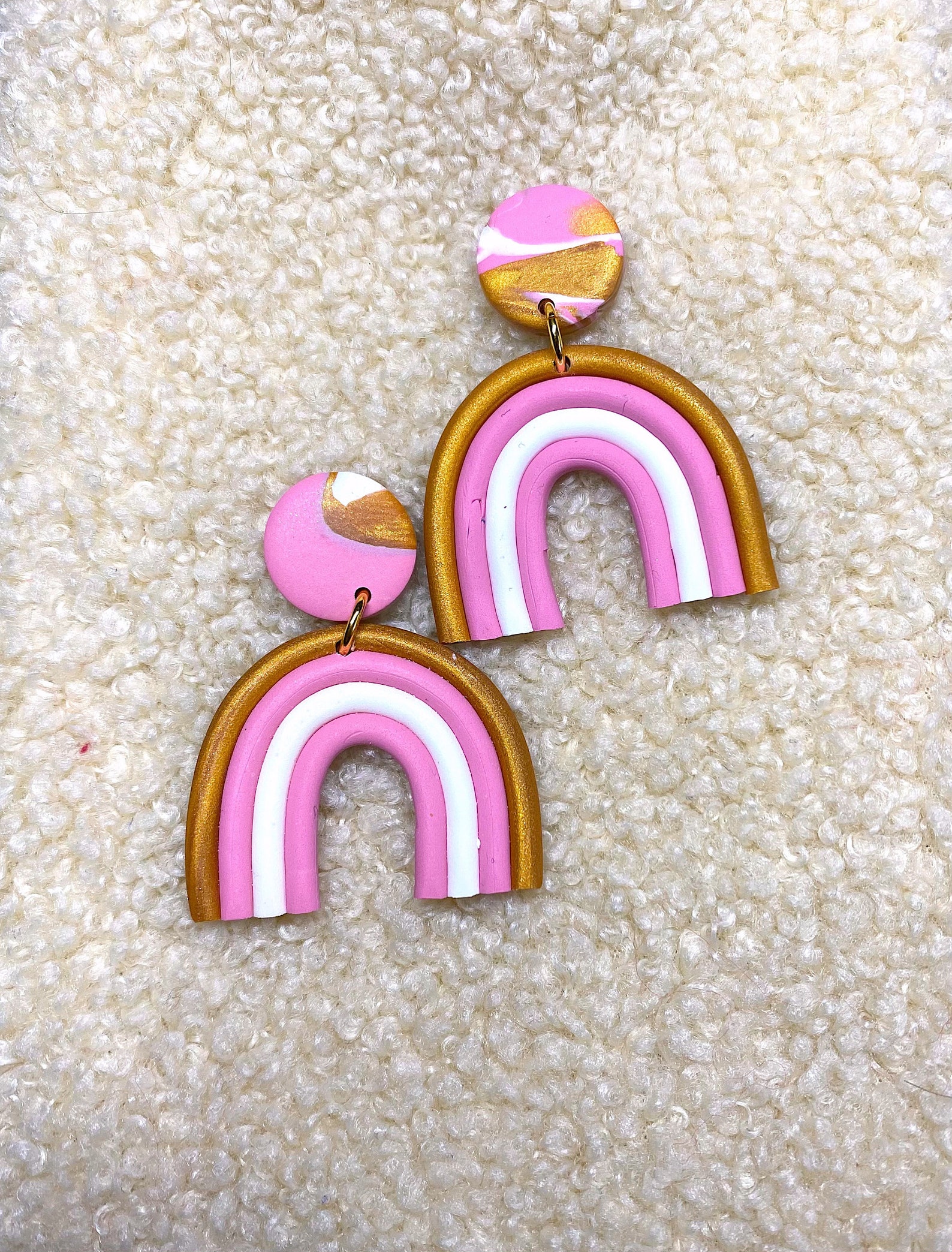 Small rainbows polymer clay earrings Etsy