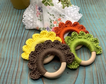 Napkin Ring Crochet Flowers- Set of 4
