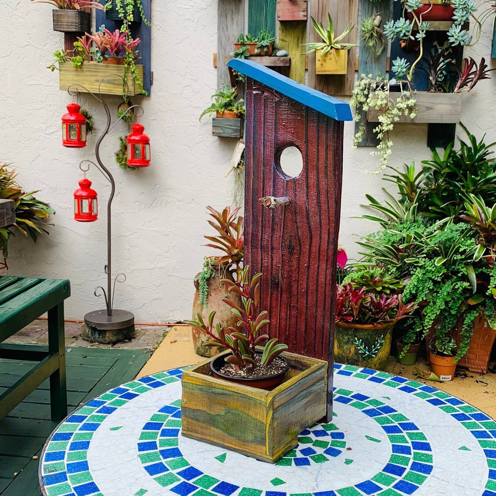 Plantador de madera colgante techo derecho modelo | Etsy