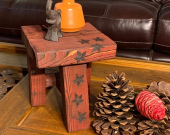 Small Wooden Stool /Plant Stand / Small Stool/ Candles Stand/Red Stool (S)