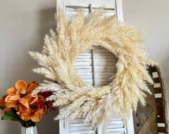Pampas Wreath, Boho Wreath, Year-Round Wreath, Fall Wreath, Boho home decor,