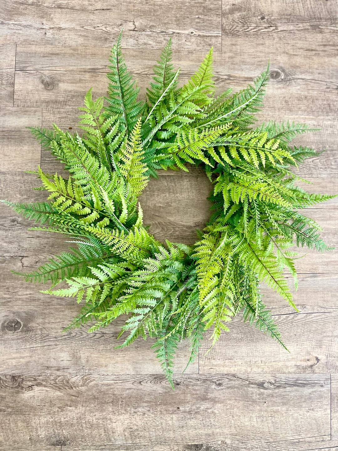 6. Verdant Elegance: Faux Fern Wreath For Contemporary Decor