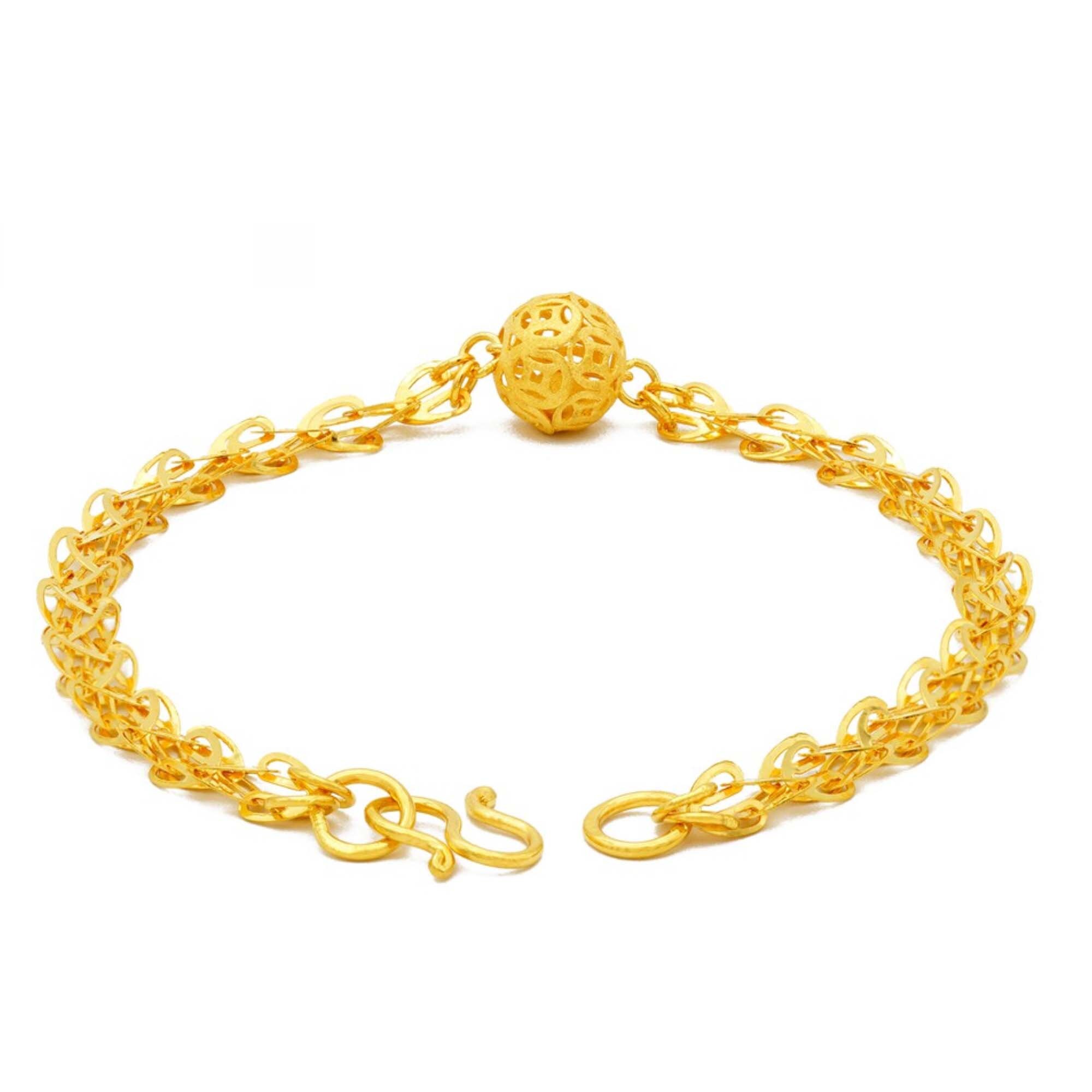 Thai 24k Gold Bracelet Women 24k Solid Gold Chain Luckey Gold Etsy