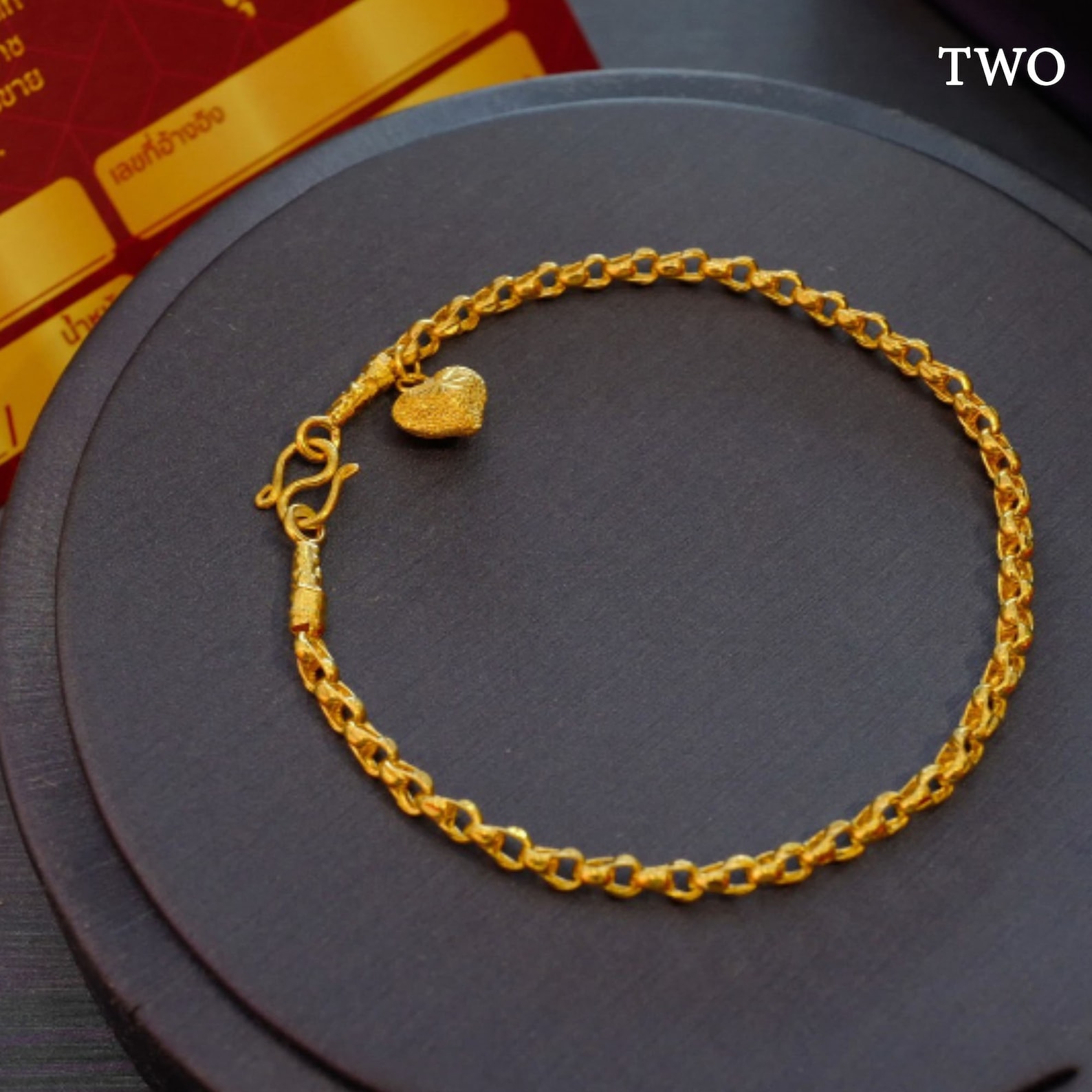 Thai 24k Gold Bracelet Women 24k Solid Gold Chain Heart 24k Etsy