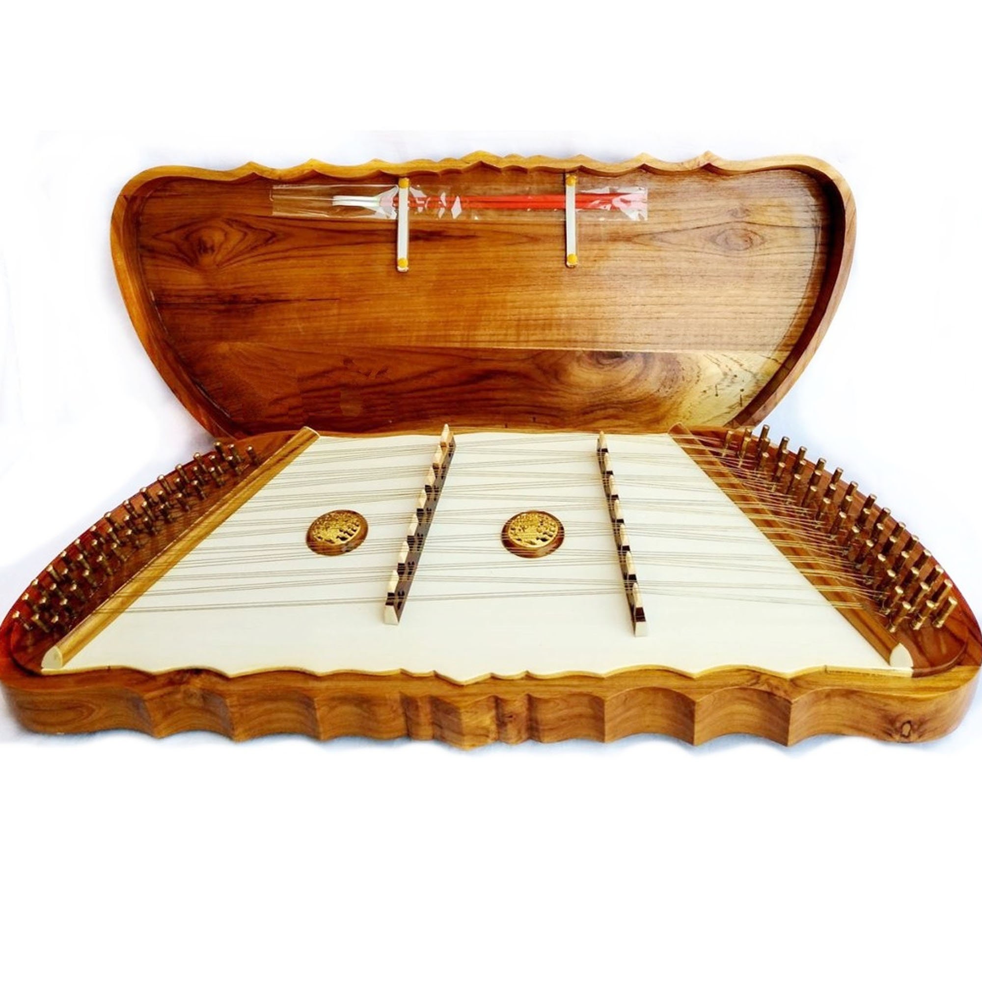 Wooden Dulcimer Authentic Handcrafted Thai Khim Traditional