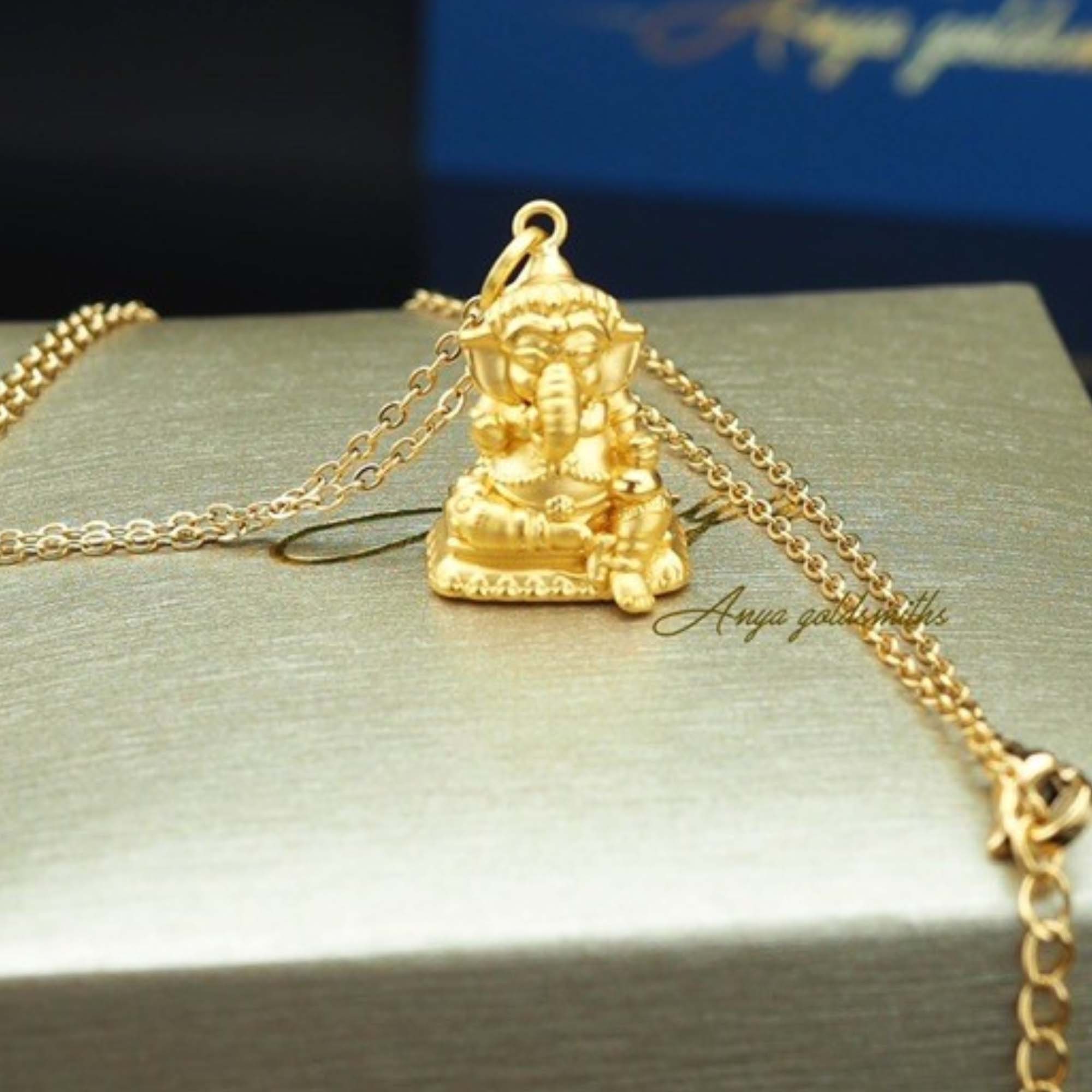 Beautiful Pure 24k Gold Ganesh Pendantpendant of Lord - Etsy