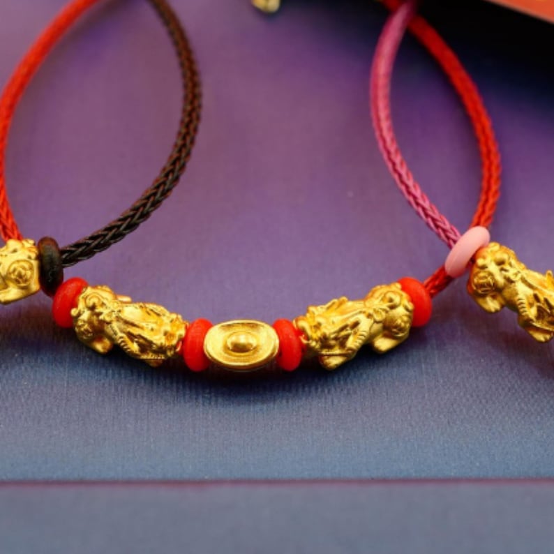 Pixiu Bracelet Singapore 24k Yellow Gold 3d 24k Yellow Gold Etsy