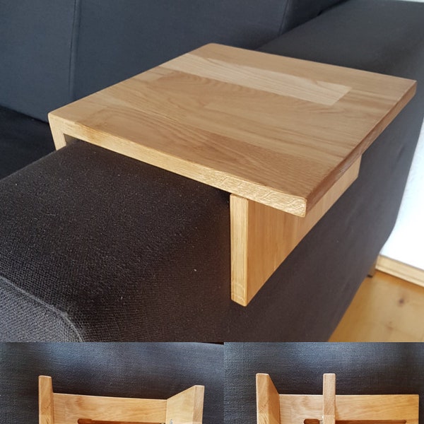 Armrest tray, sofa tray, sofa tray made of oak