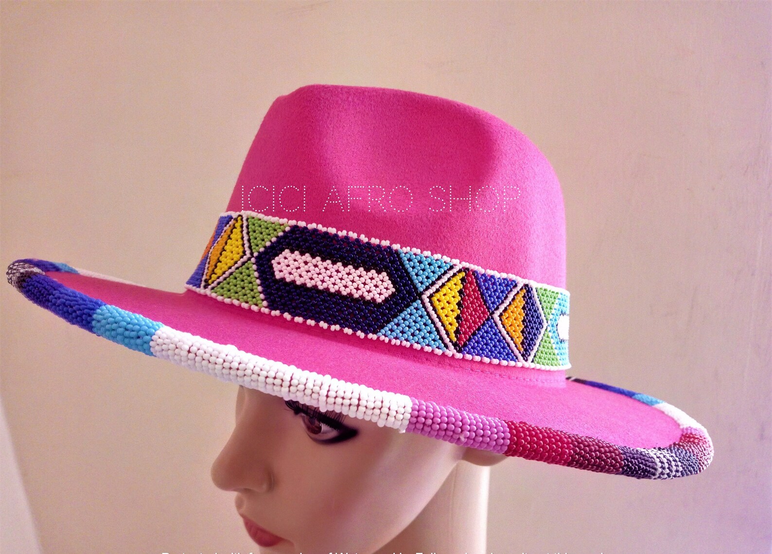 PINK beaded fedora hat Fedora fashion Summer hats Colorful | Etsy
