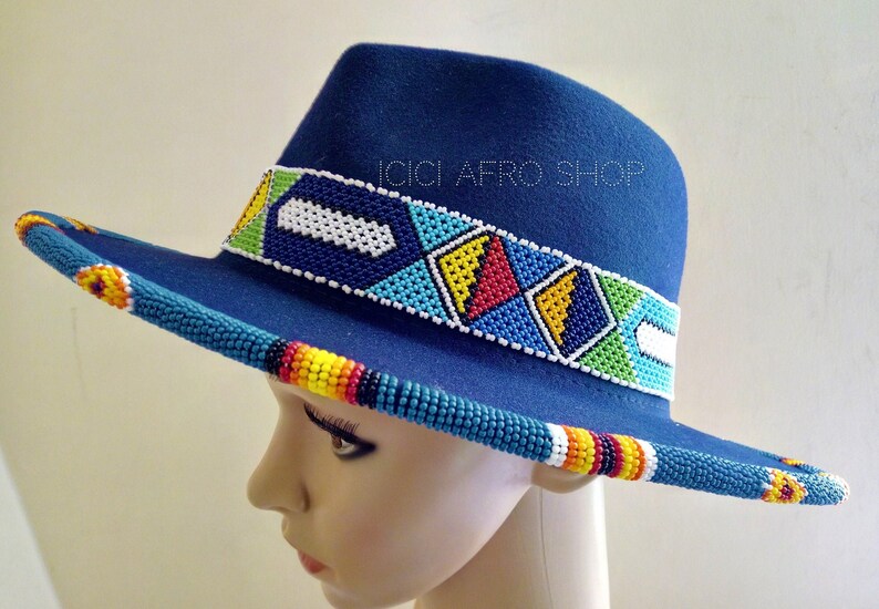NAVY BLUE Beaded Fedora Hat fedora Fashion Summer Hats Etsy