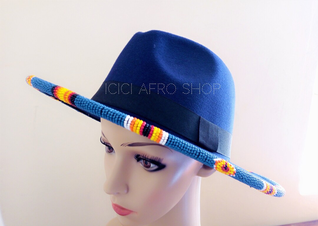 NAVY BLUE FEDORA Beaded Fedora Hat fedora Fashion Summer Etsy